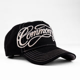 Common Hype Rhinestone Script Hat Black/Cream