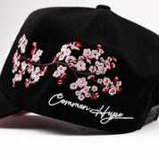 Common Hype Cherry Blossom Rhinestone Hat Black
