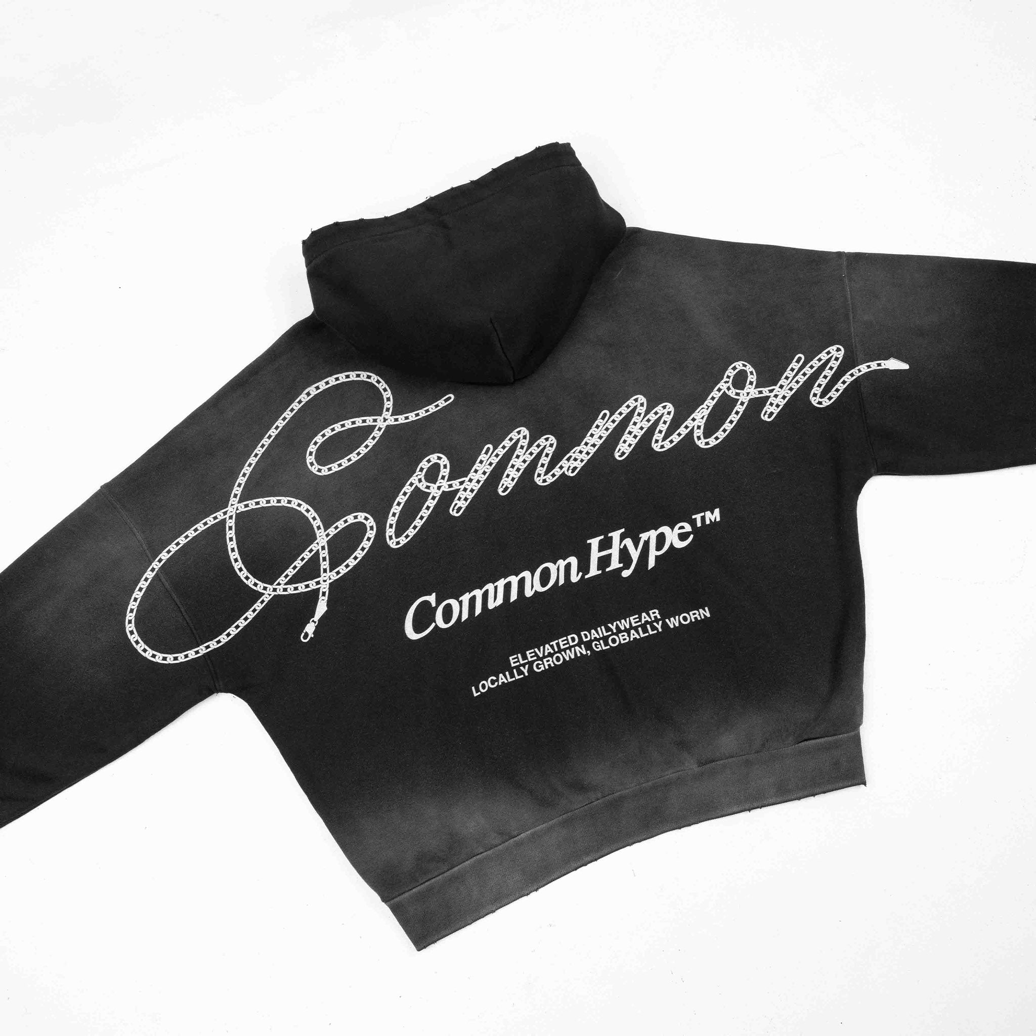 Common Hype Chain Zip Up Hoodie Black - Common Hype