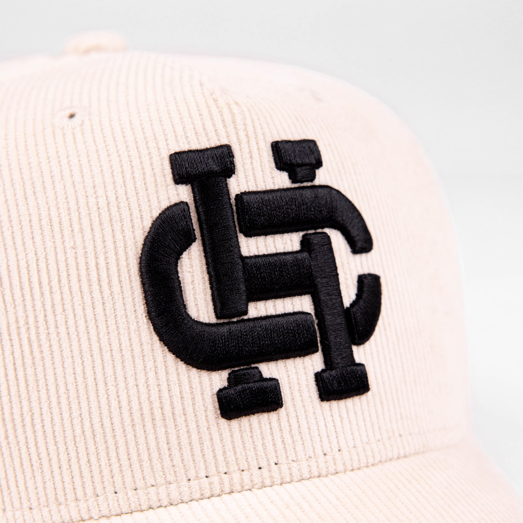 Common Hype Corduroy Monogram Hat Cream