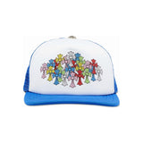 Chrome Hearts Multicolor Cemetery Cross Trucker Hat Blue/White