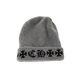 Chrome Hearts Big Daddy Cross Logo Cashmere Beanie Grey/Black