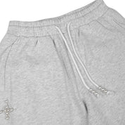 Commons Pearled Star Sweatshort Heather Grey - Common Hype