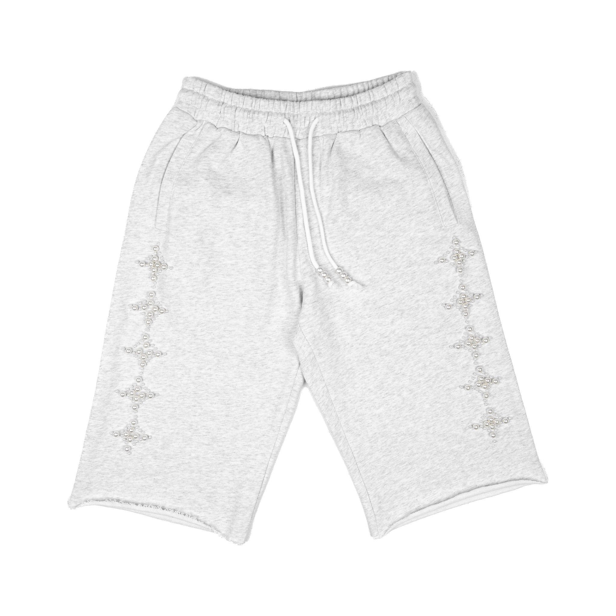 Commons Pearled Star Sweatshort Heather Grey - Common Hype