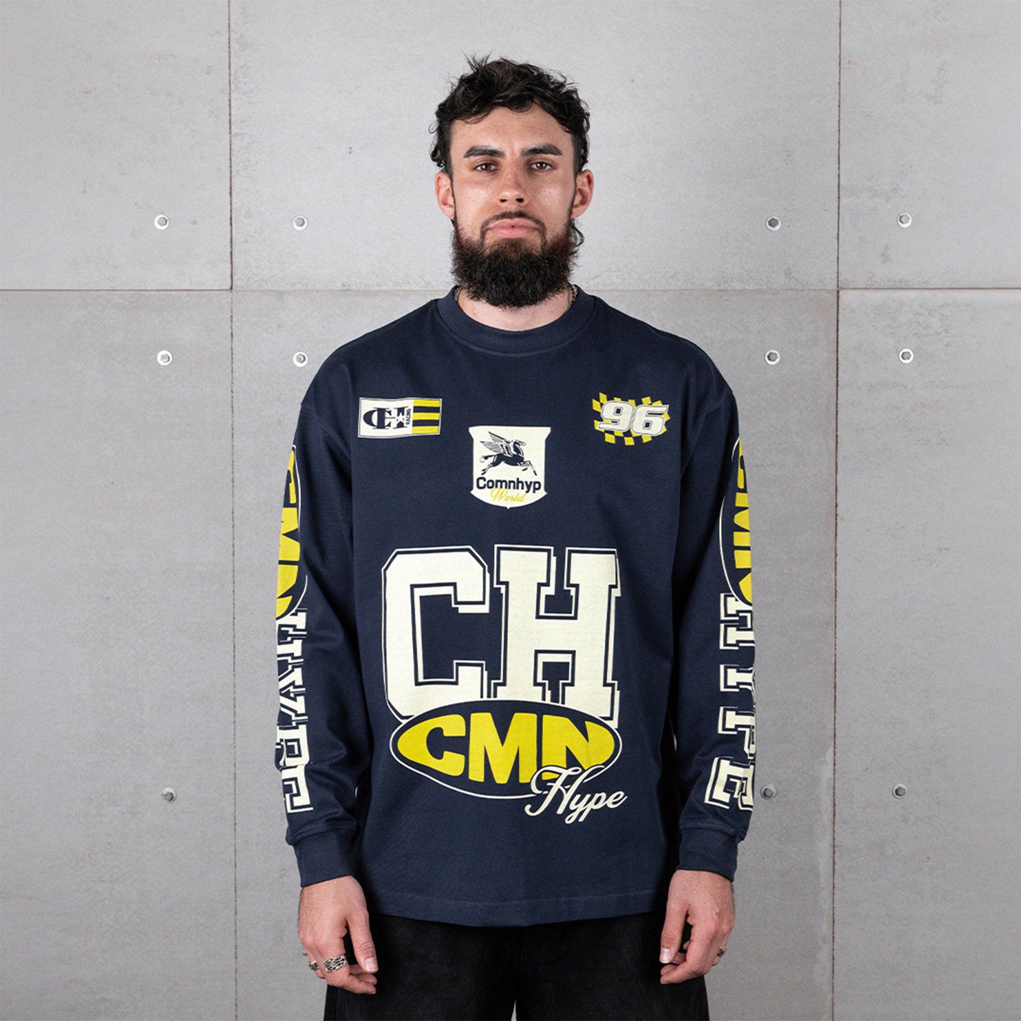 Common Hype Motorsport Long Sleeve Tee Navy