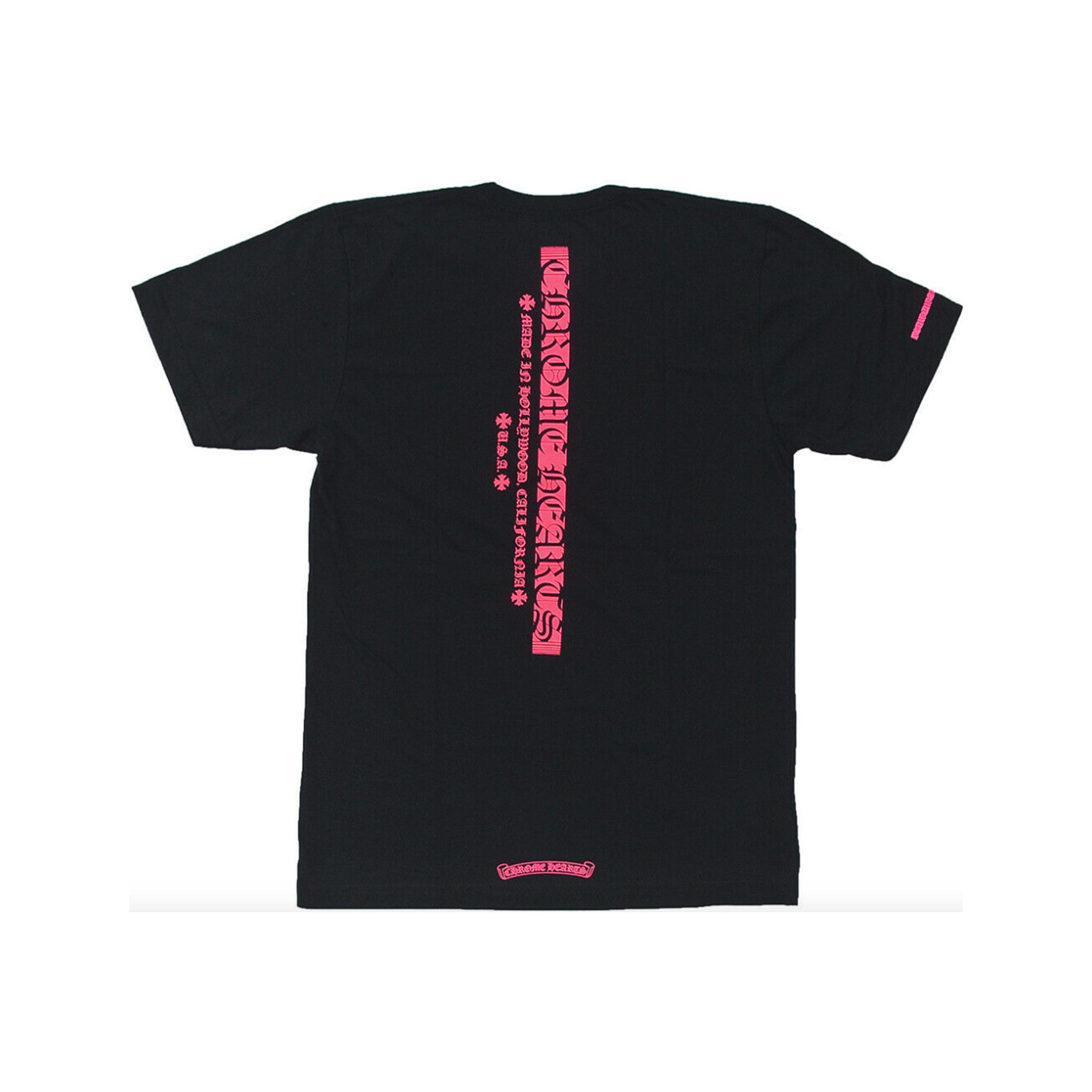 Chrome Hearts Hollywood California Short Sleeve Tee Shirt Black/Pink