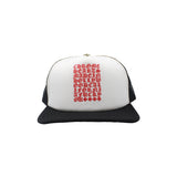 Chrome Hearts Eyechart Trucker Hat White/Red