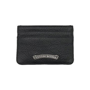 Chrome Hearts Silver Cross Black Leather Cardholder