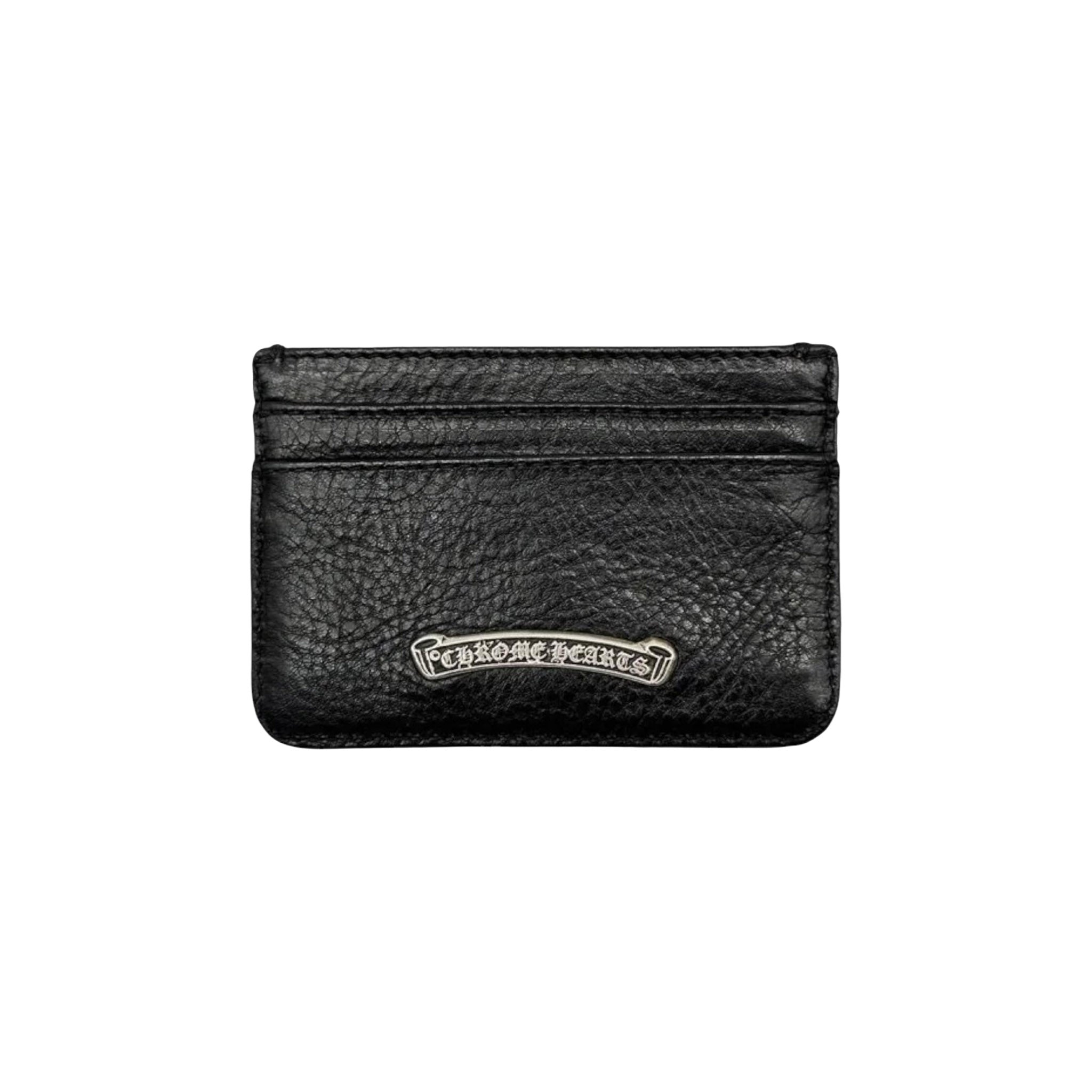 Chrome Hearts Leather Dagger Scroll Card Holder Black