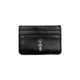 Chrome Hearts Leather Dagger Scroll Card Holder Black