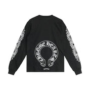 Chrome Hearts Double Floral Horseshoe Long Sleeve Tee