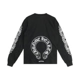 Chrome Hearts Double Floral Horseshoe Long Sleeve Tee