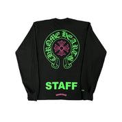 Chrome Hearts Miami Staff Pink Green Horseshoe Logo Black Long Sleeve