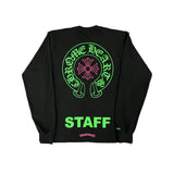 Chrome Hearts Miami Staff Pink Green Horseshoe Logo Black Long Sleeve
