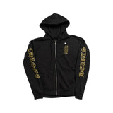 Chrome Hearts Vertical Logo Zip Up Hoodie Black/Army Green