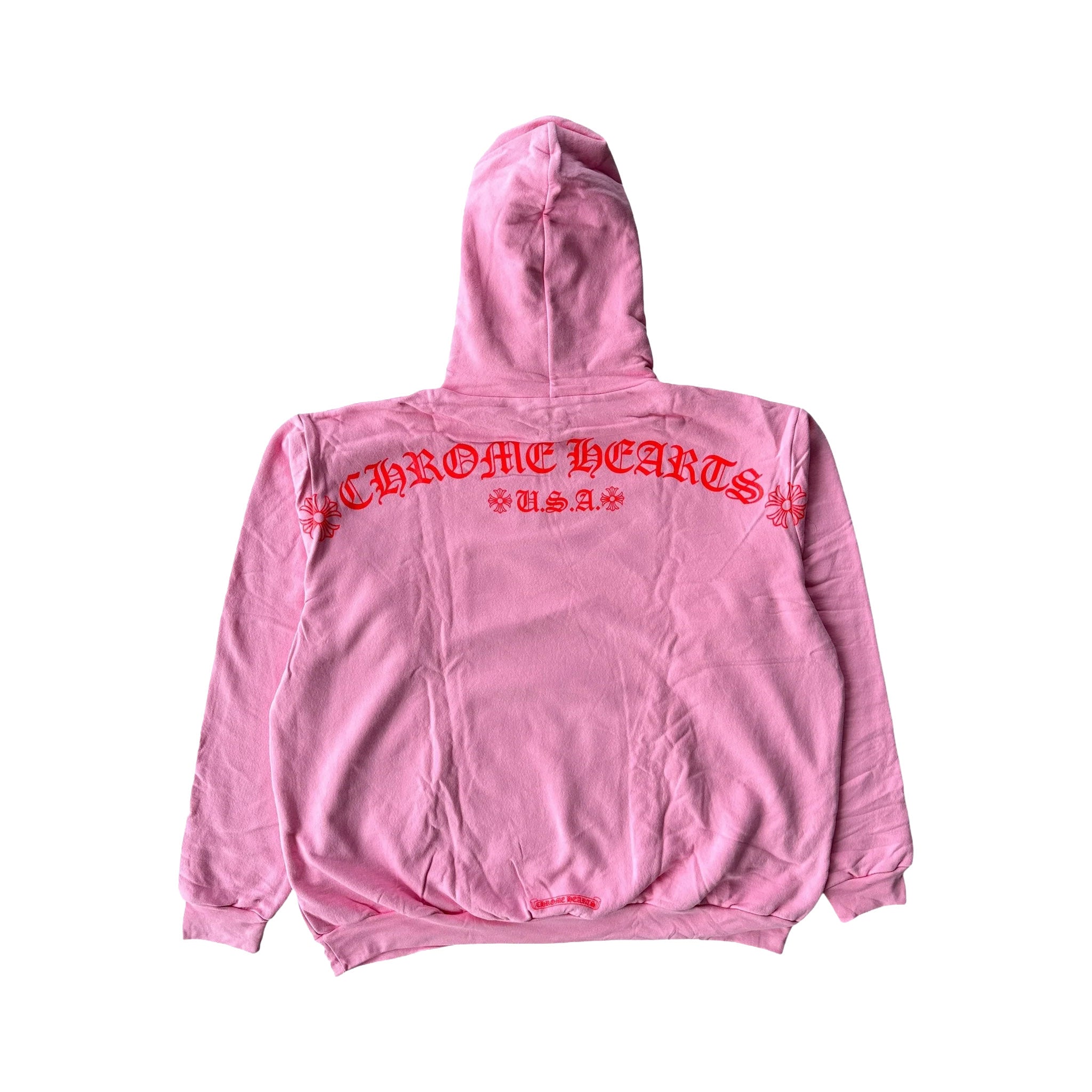 Chrome Hearts T Bar Logo Hoodie 'Pink/Red'
