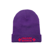 Chrome Hearts Embroidered Purple Beanie