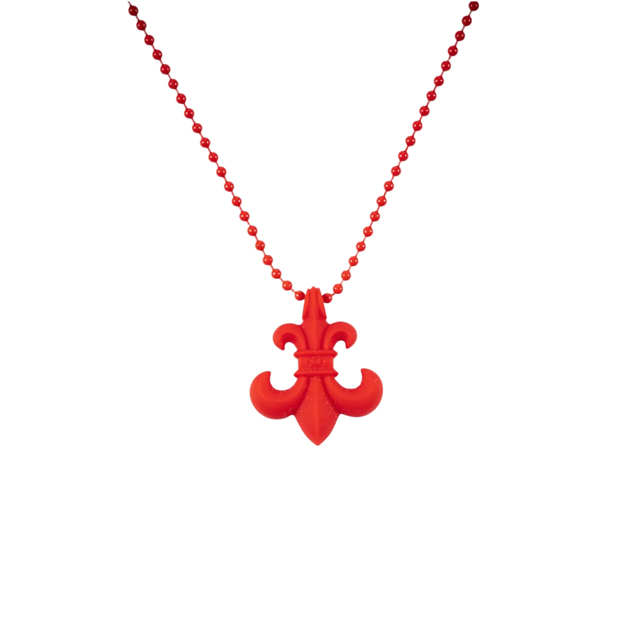 Chrome Hearts Silicone Fleur Necklace in Red