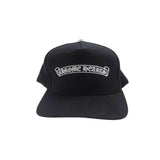 Chrome Hearts Embroidered Scroll Logo Baseball Hat Black White
