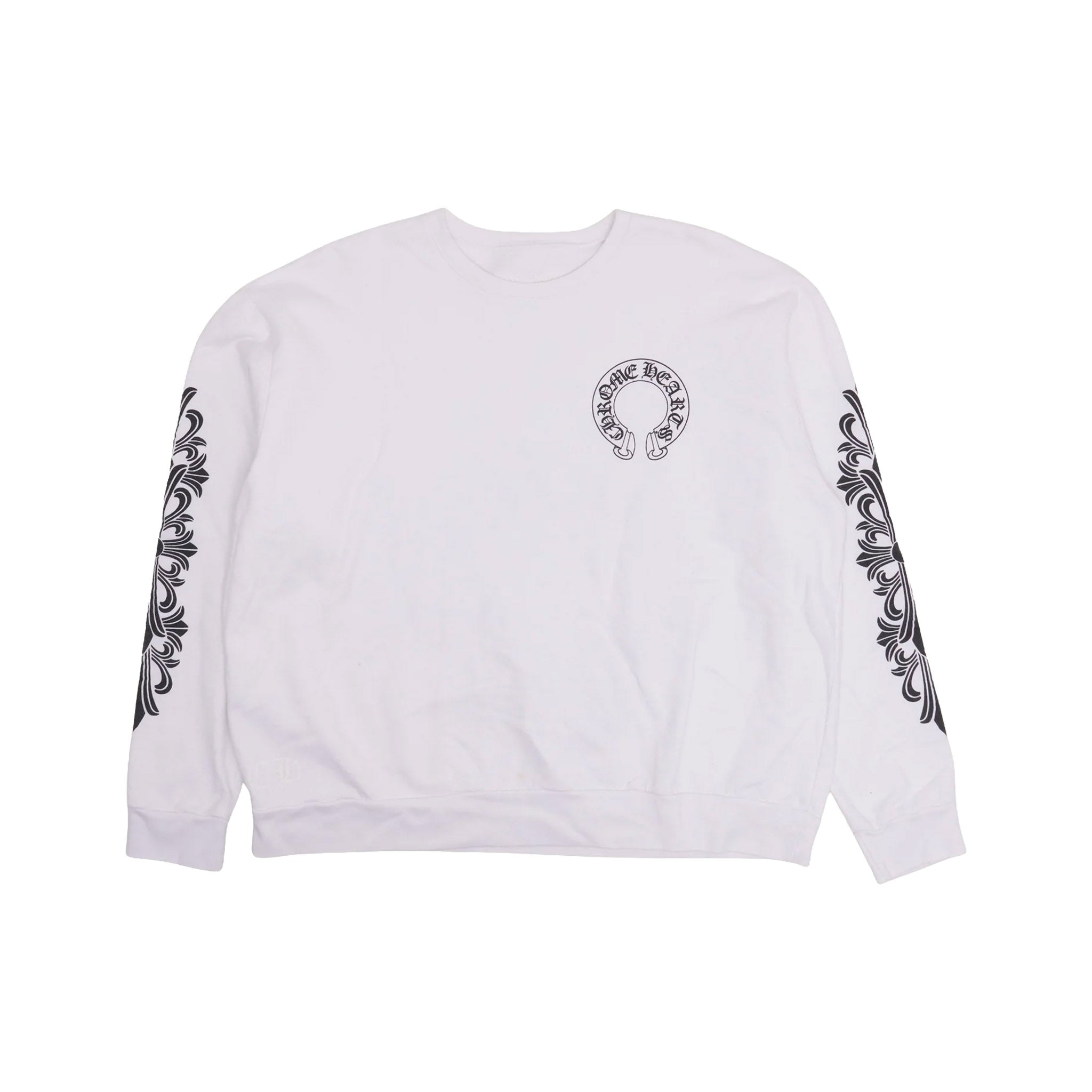 Chrome Hearts Horseshoe Logo Crewneck White