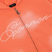 Common Hype Cropped Fleece Zip Up Hoodie Salmon - Common Hype