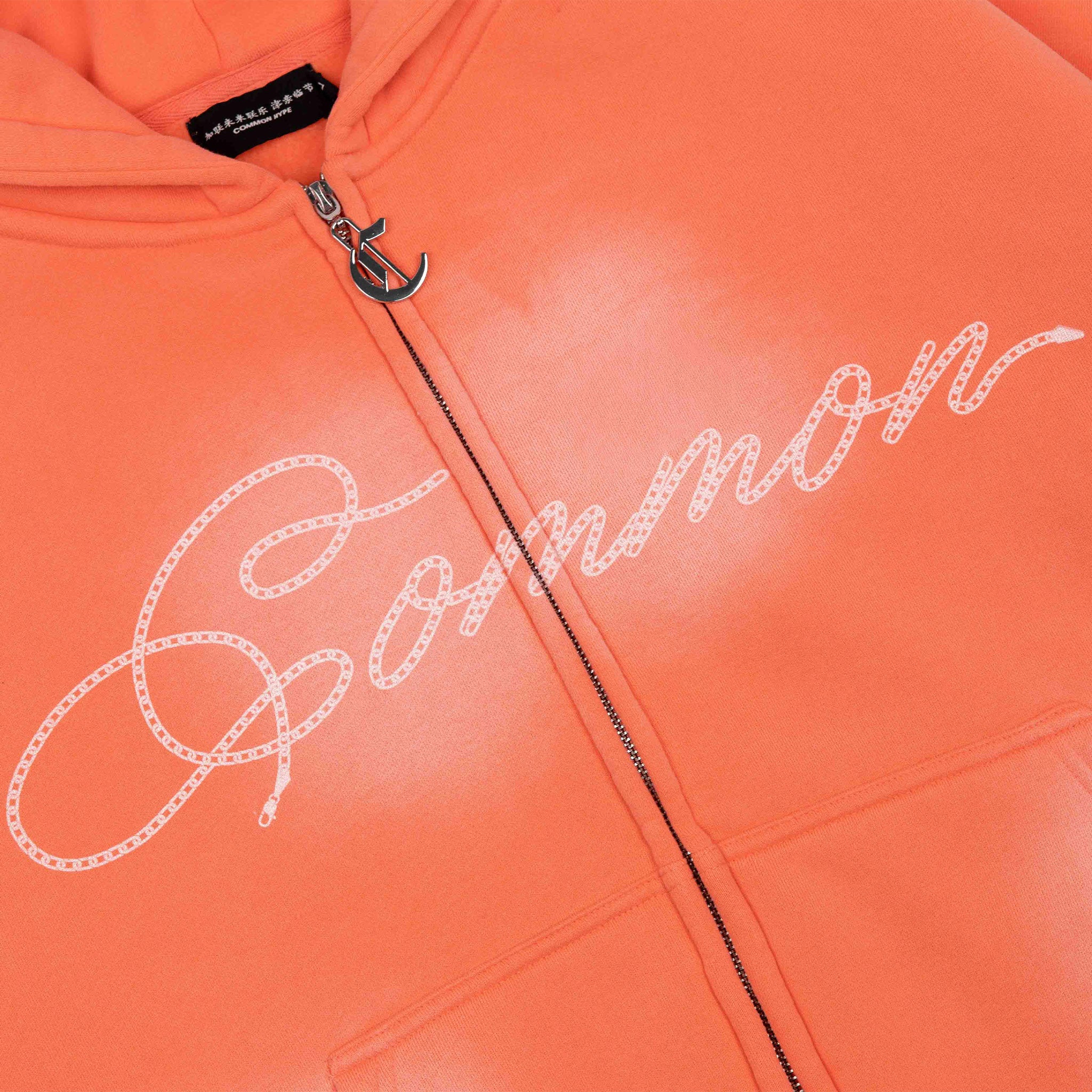 Common Hype Cropped Fleece Zip Up Hoodie Salmon - Common Hype