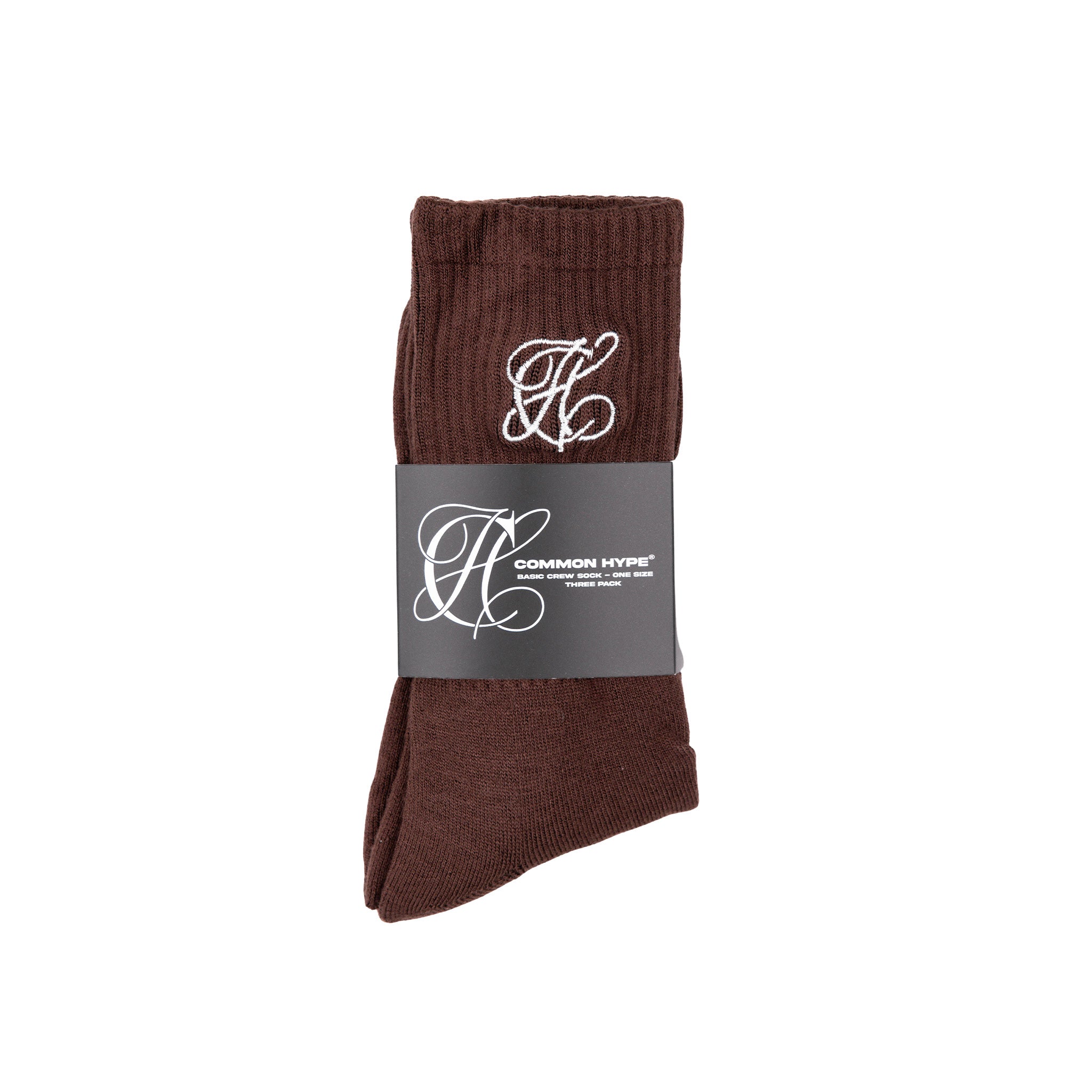 Common Hype Tonal Embroidered Sock Brown, Grey, Blue (3-Pack) - Common Hype