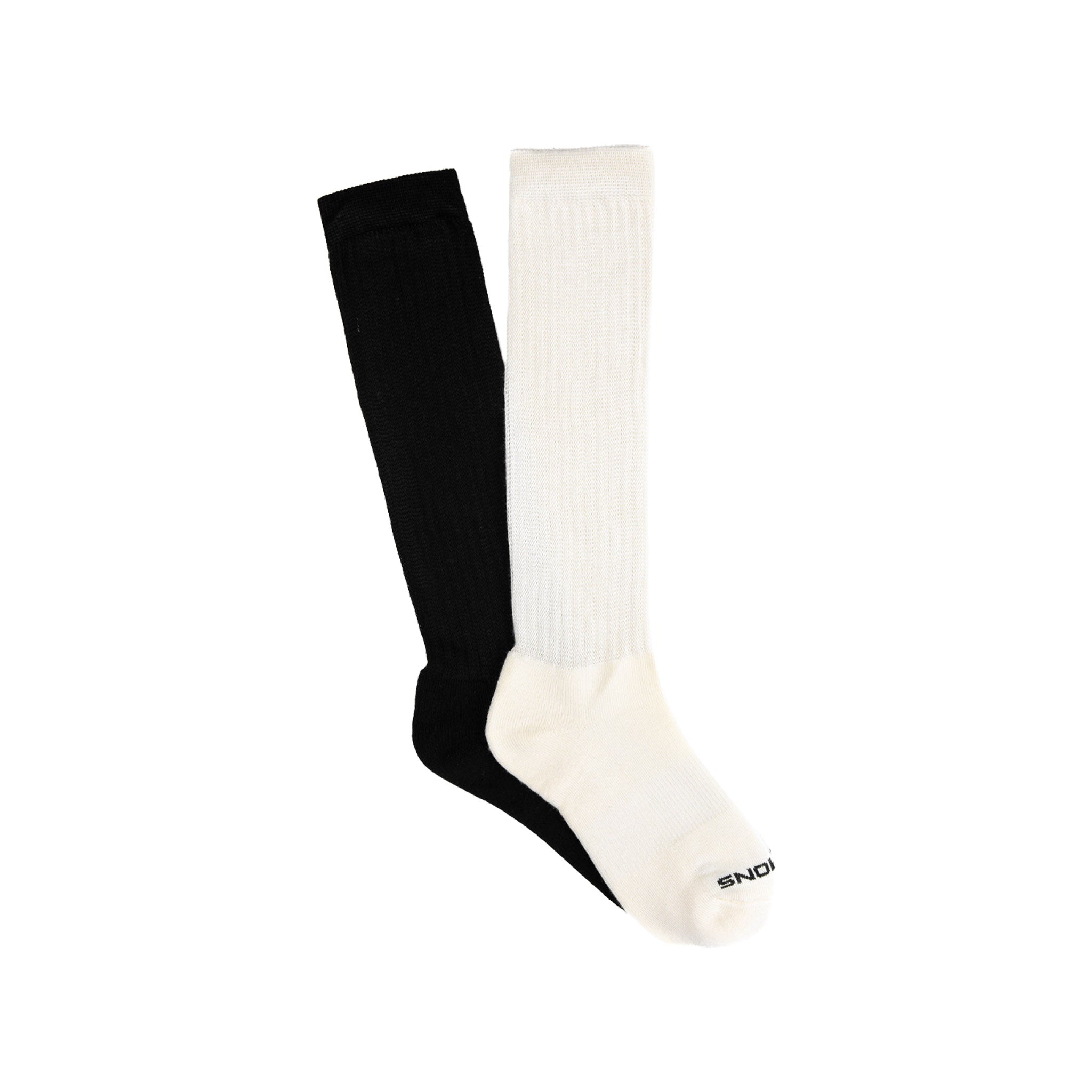 Commons Scrunch Crew Sock Black & Cream (2-Pack) - Common Hype