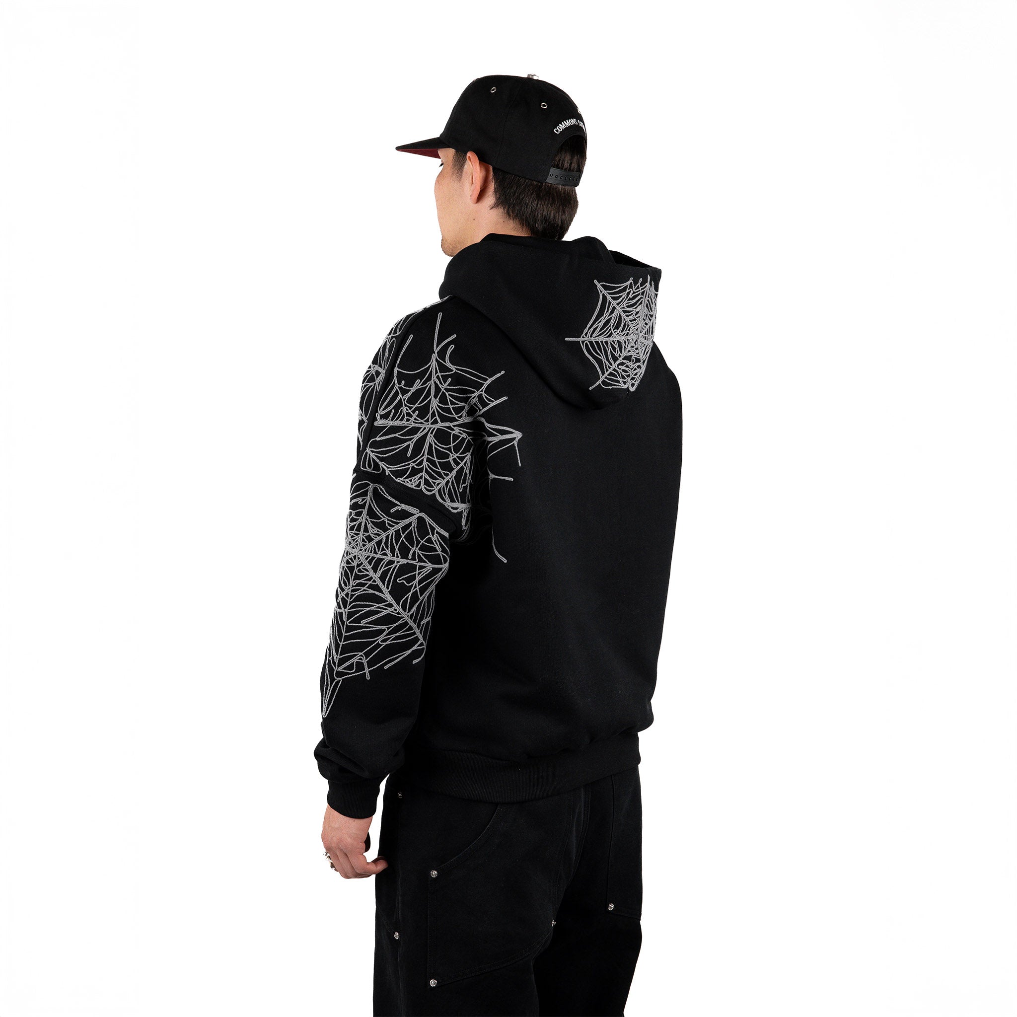 Commons Star Spider Web Hoodie Black - Common Hype