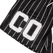 Common Hype Split Pinstripe Mesh Short Jet Black