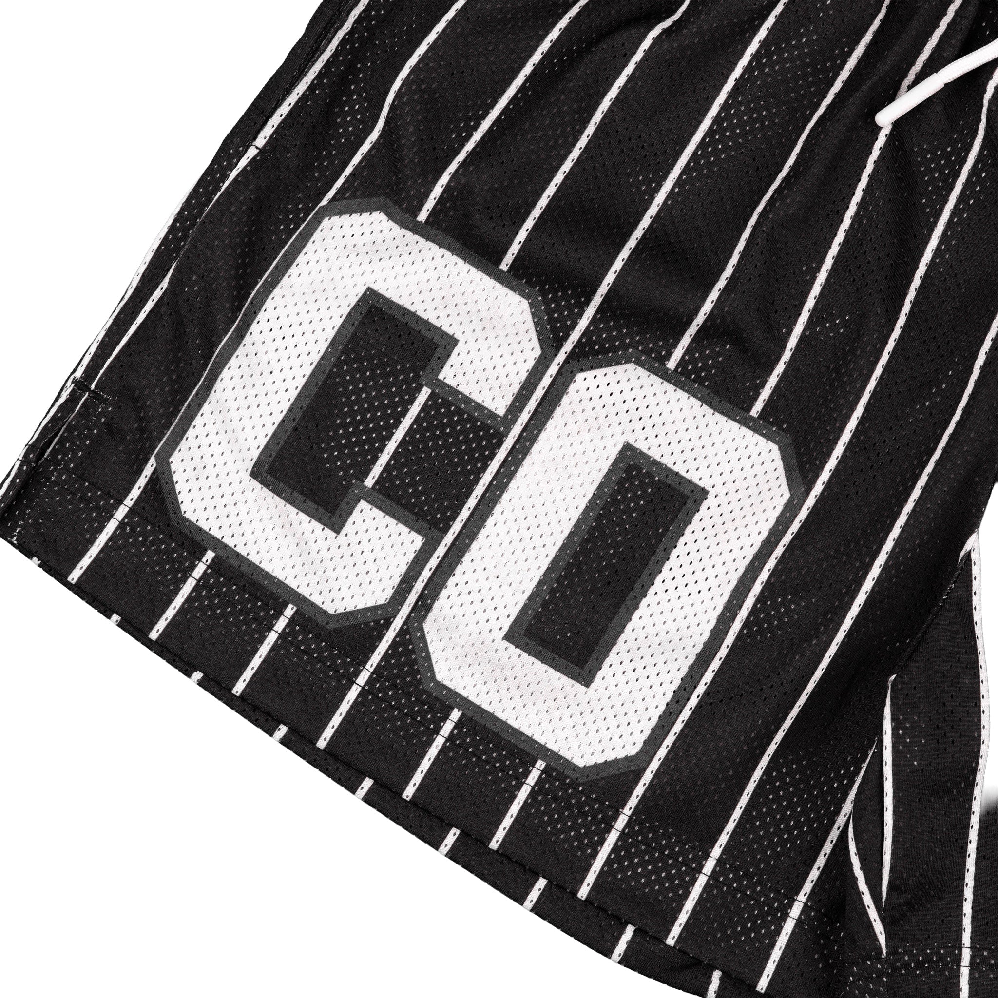Common Hype Split Pinstripe Mesh Short Jet Black