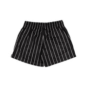 Common Hype Split Pinstripe Mesh Short Jet Black