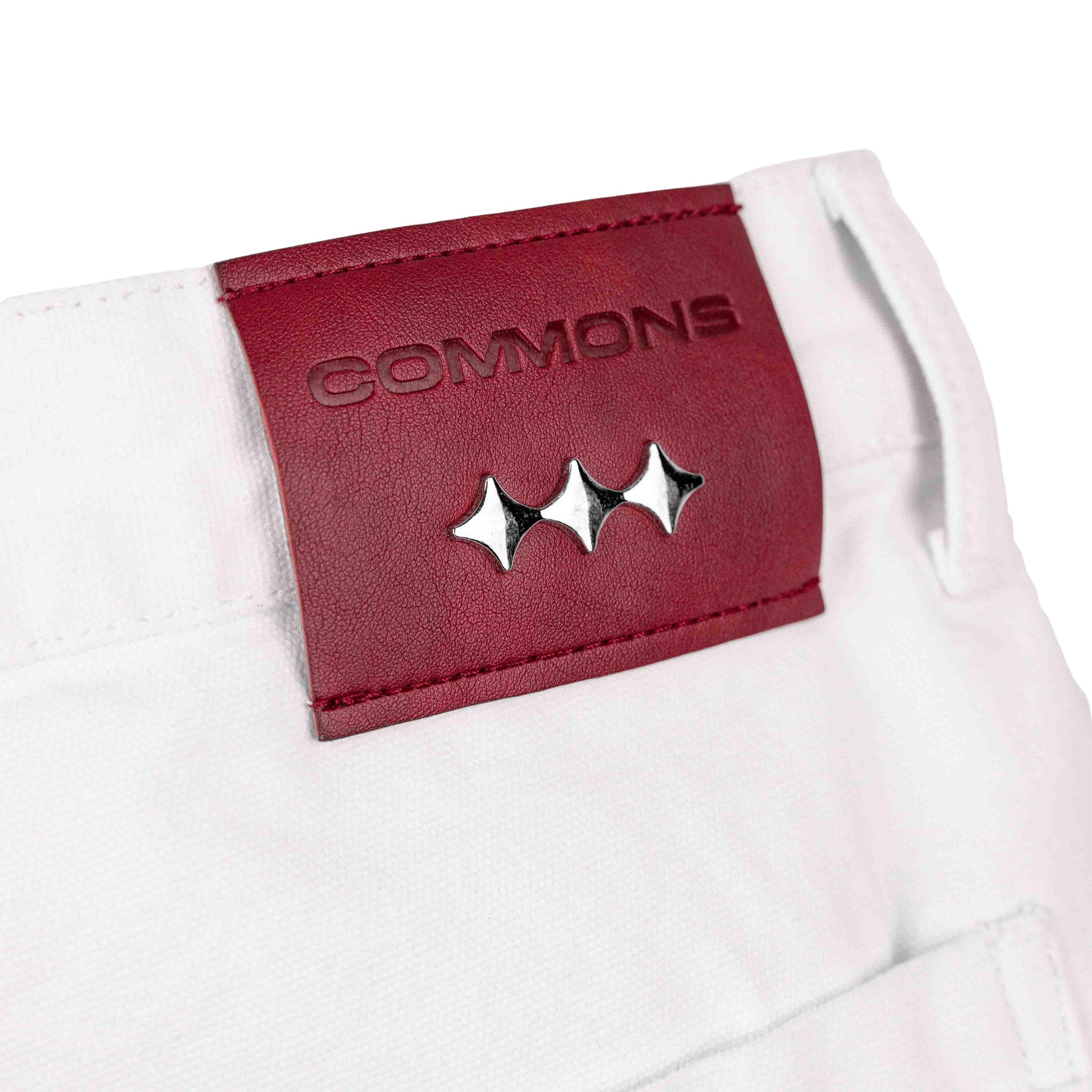 Commons Double Knee Star Denim Pant White - Common Hype