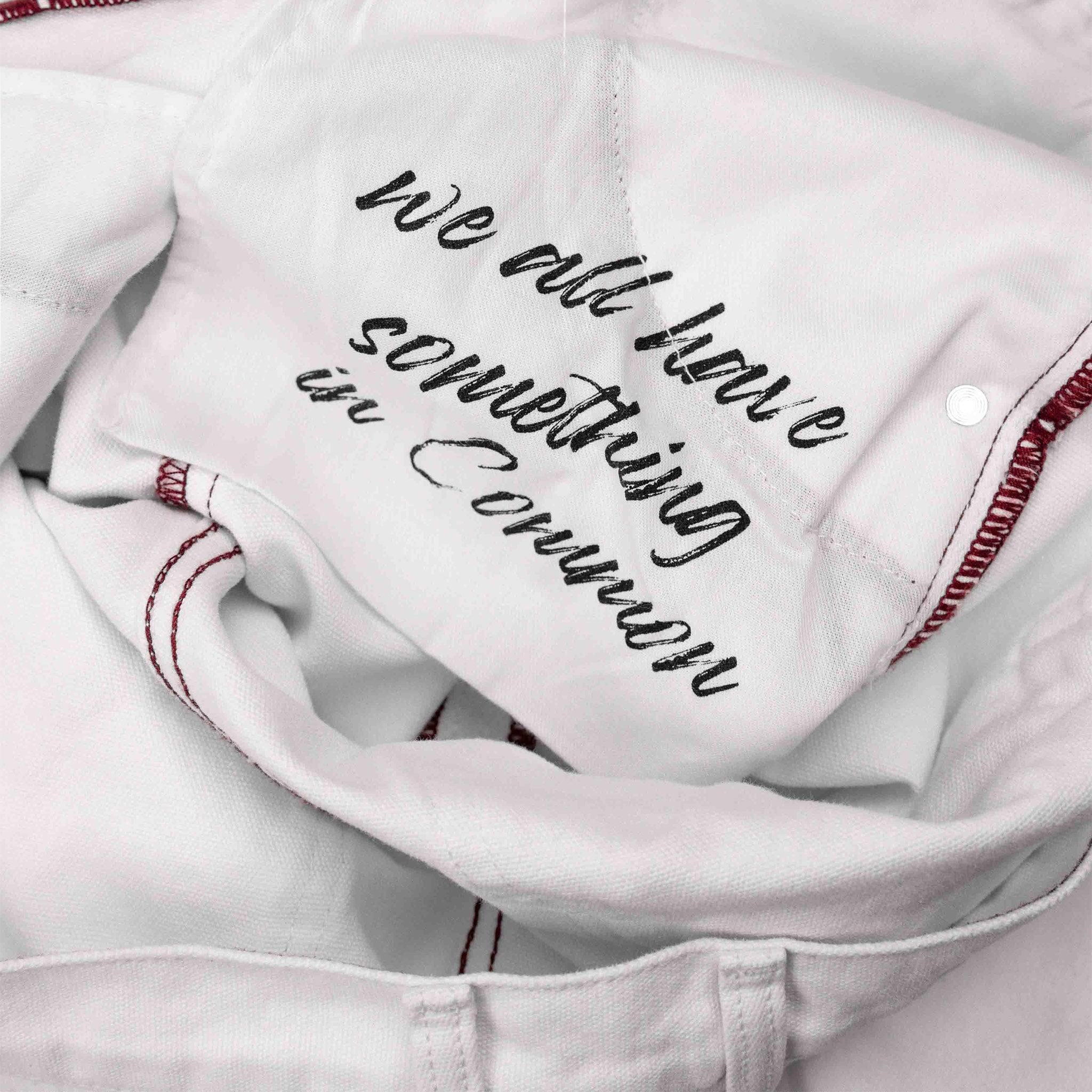 Commons Double Knee Star Denim Pant White - Common Hype