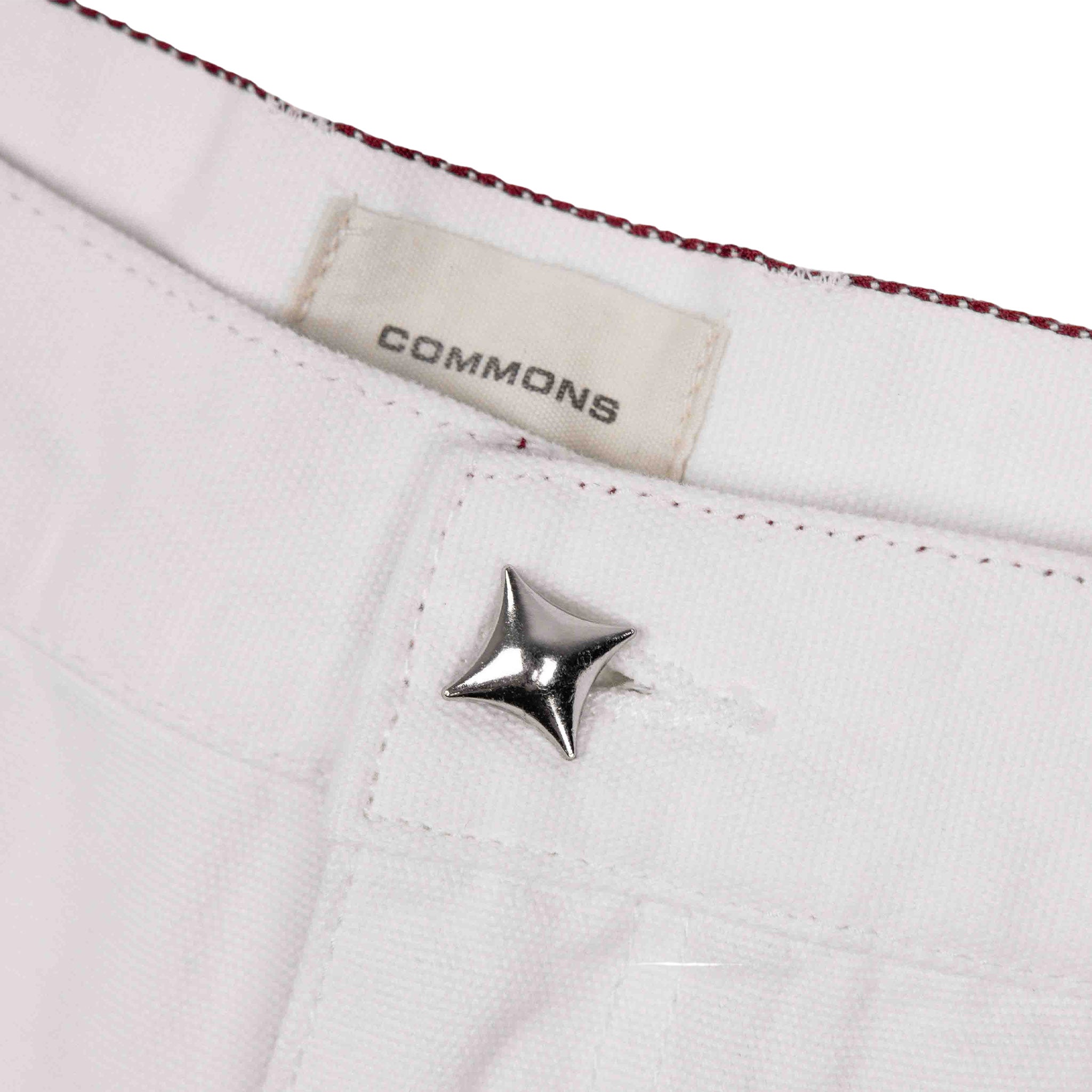 Commons Double Knee Star Denim Pant White - Common Hype