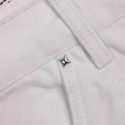 Commons Double Knee Star Denim Pant White - Common Hype