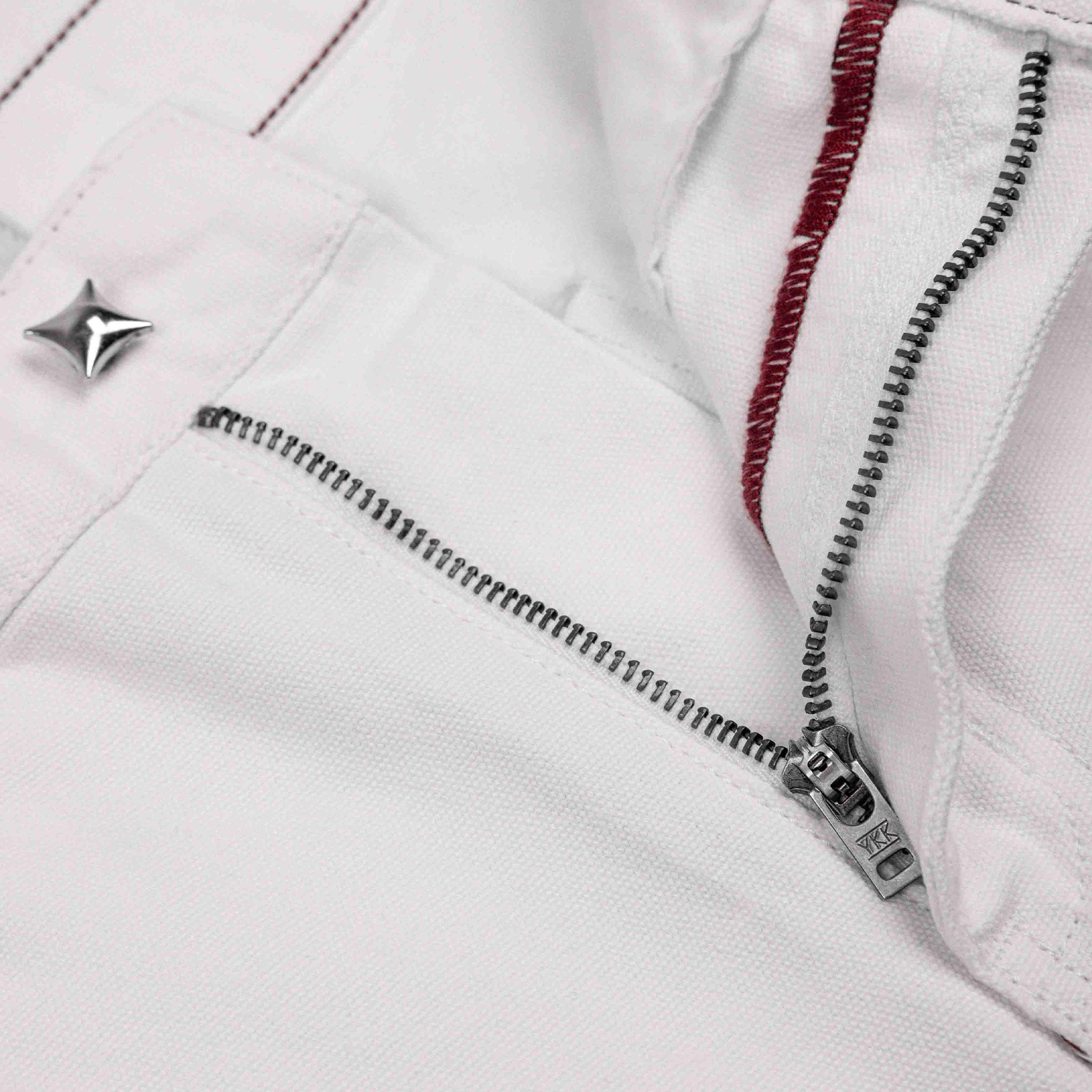 Commons Double Knee Star Denim Pant White - Common Hype