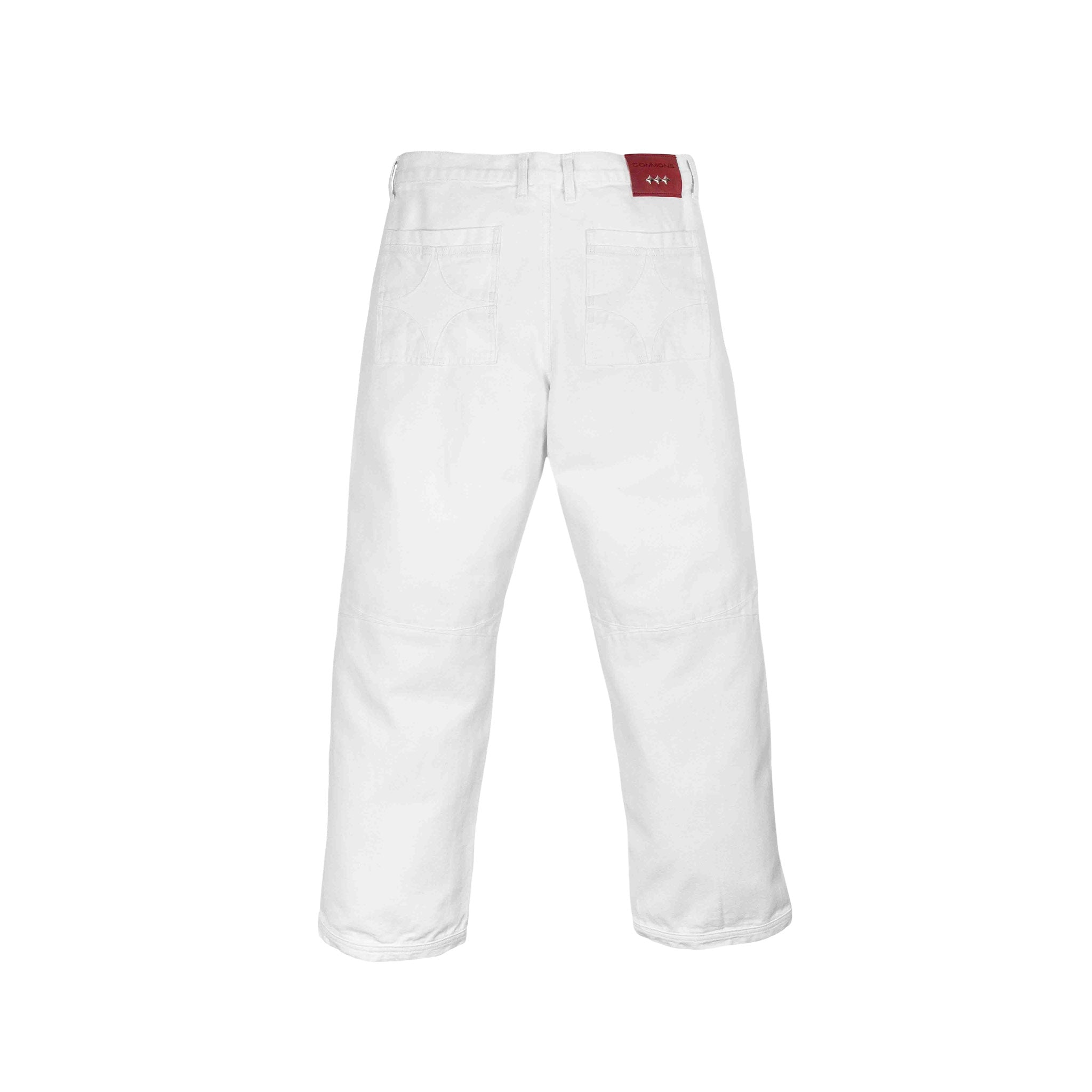 Commons Double Knee Star Denim Pant White - Common Hype