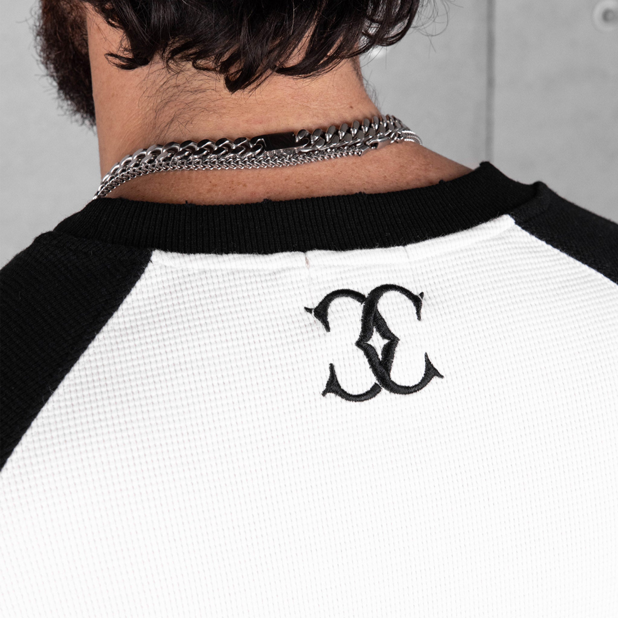 Commons Studios Waffle Thermal Long Sleeve Black/White