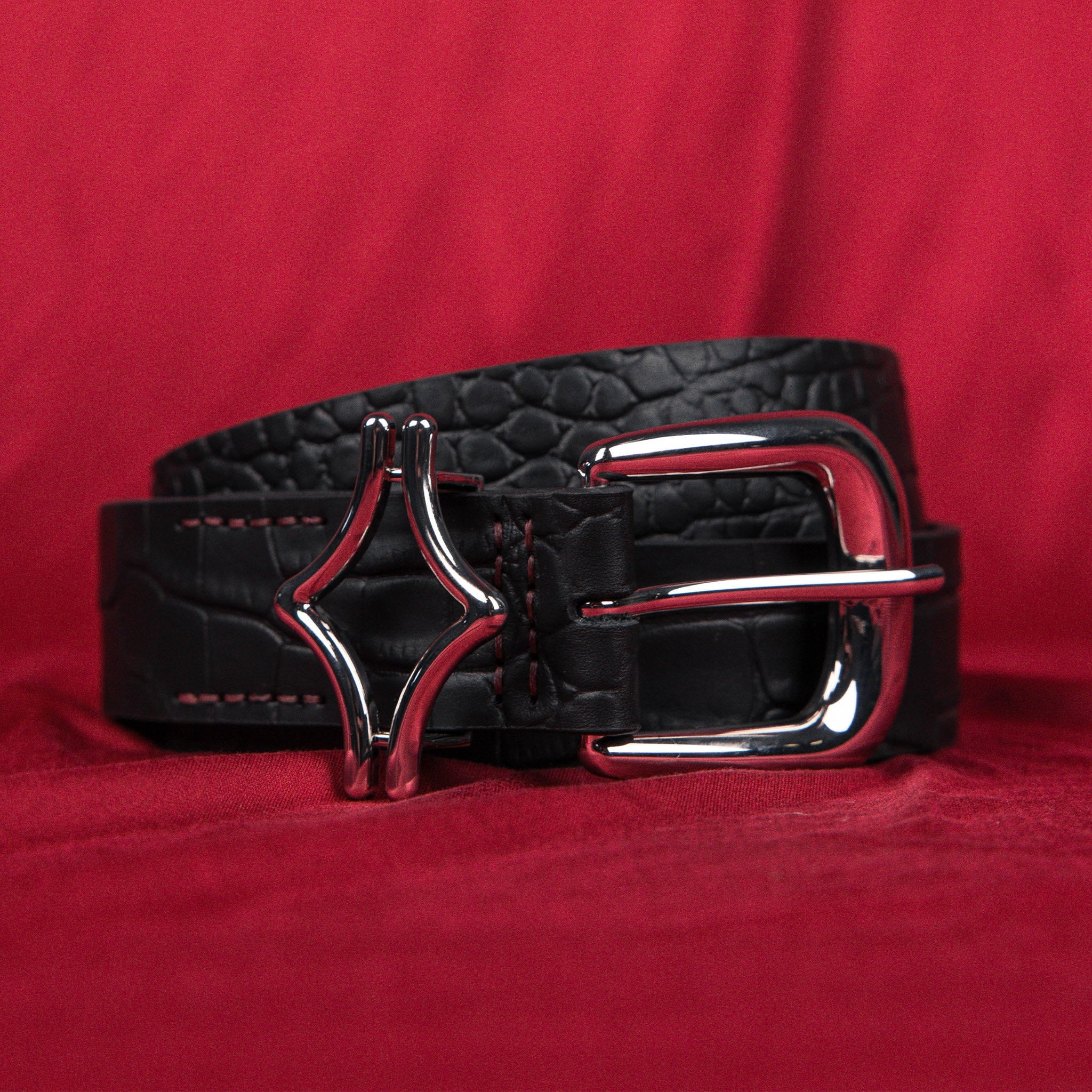 Commons Studios Outlaw Crocodile Belt Noir