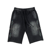 Commons Turquoise Rivet Sweatshort Vintage Black