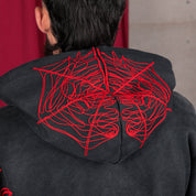 Commons Spider Zip-Up Hoodie Vintage Black