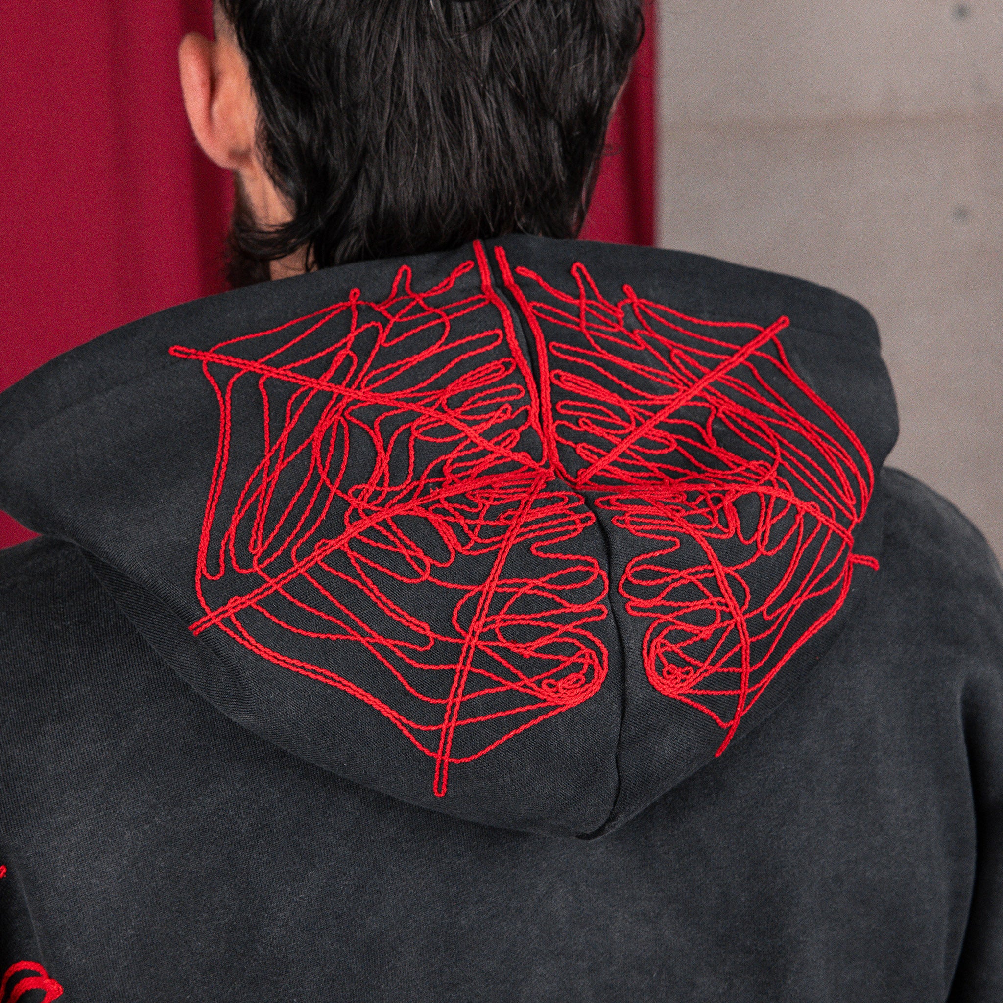 Commons Spider Zip-Up Hoodie Vintage Black