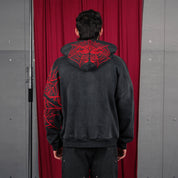 Commons Spider Zip-Up Hoodie Vintage Black