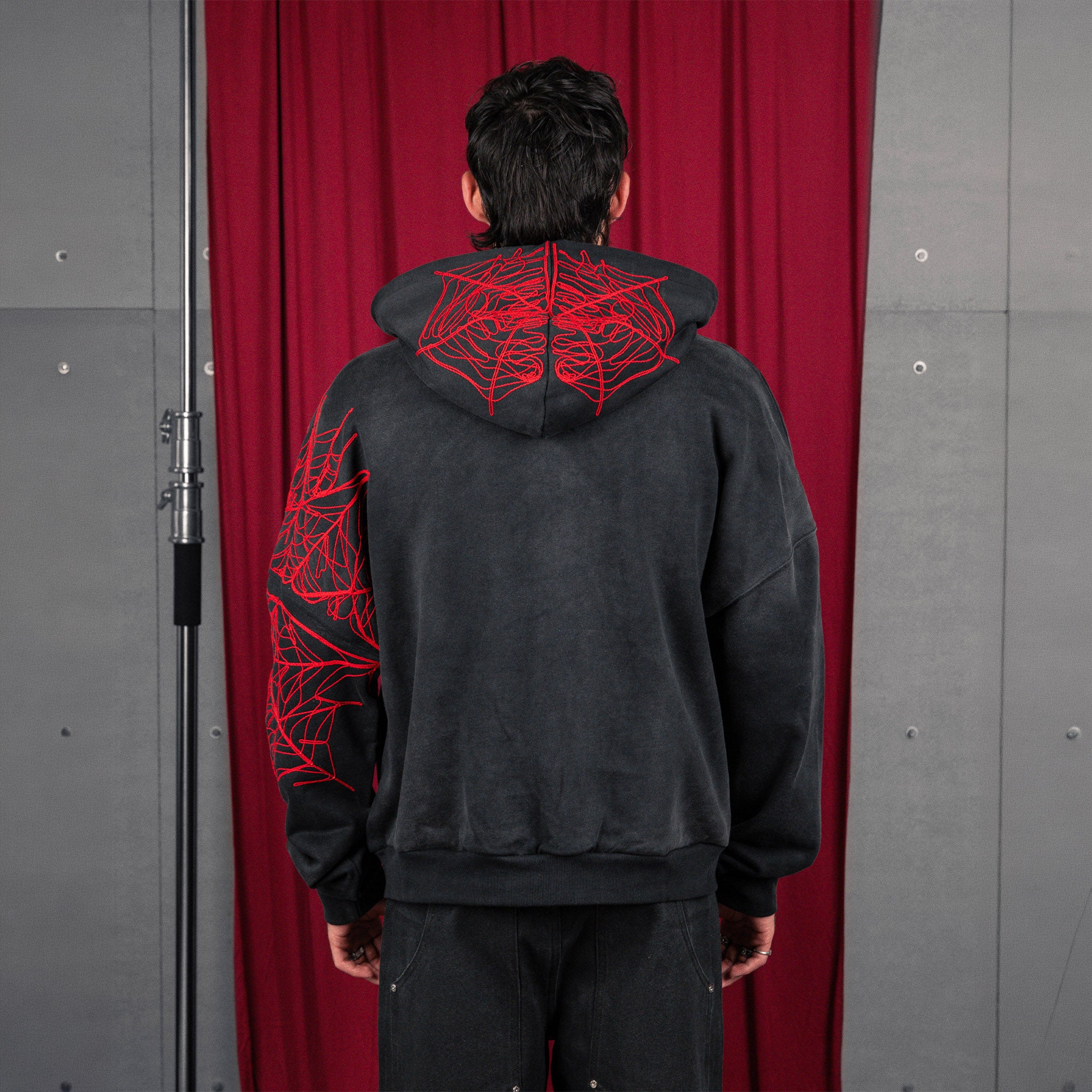 Commons Spider Zip-Up Hoodie Vintage Black