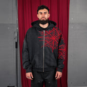 Commons Spider Zip-Up Hoodie Vintage Black
