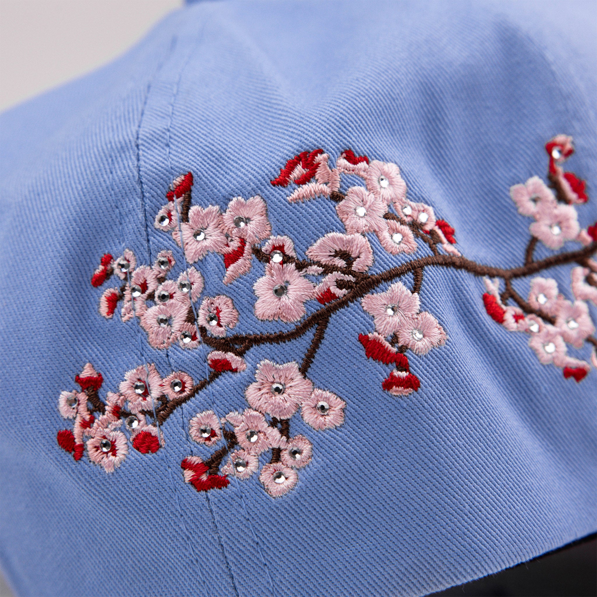 Common Hype Cherry Blossom Rhinestone Hat Blue