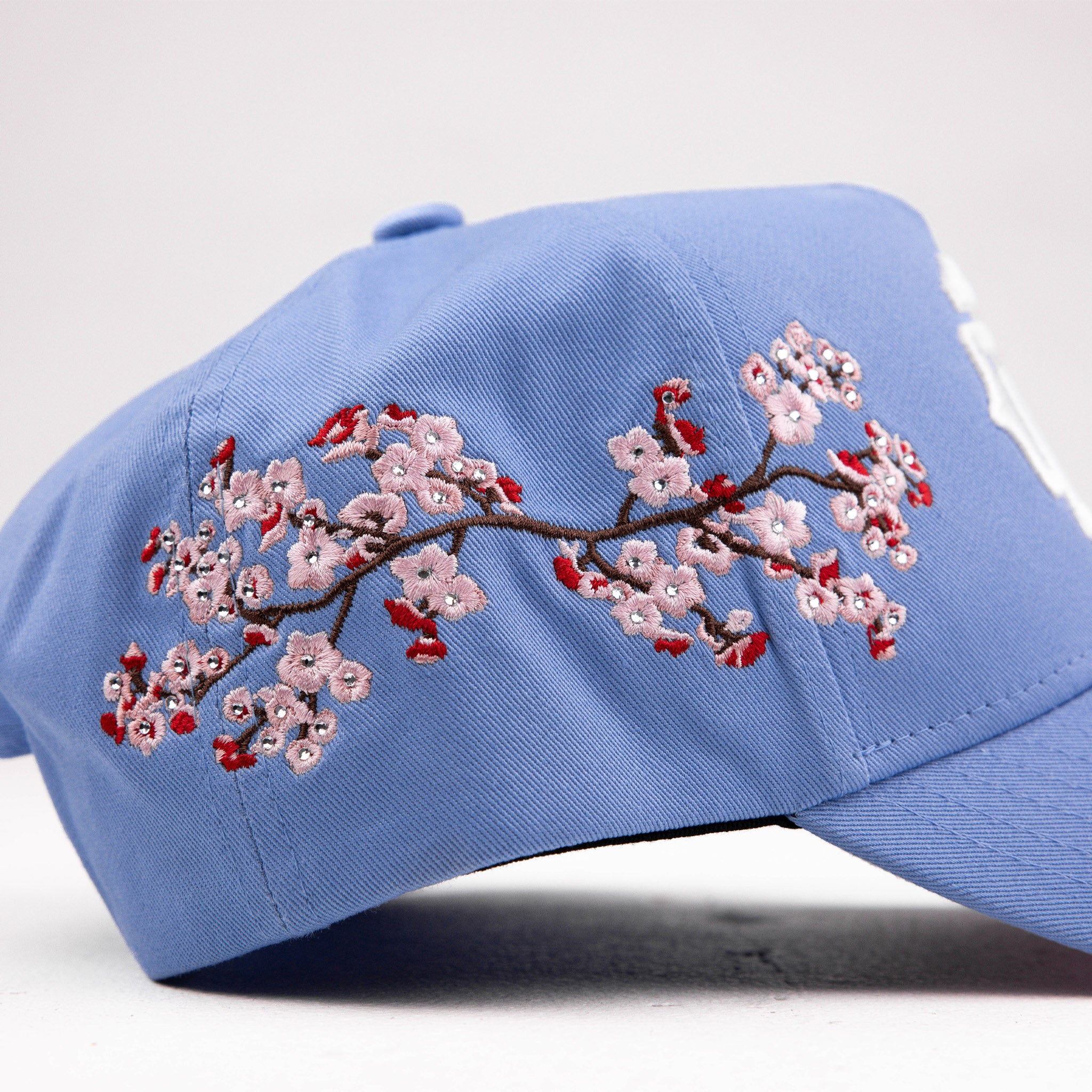 Common Hype Cherry Blossom Rhinestone Hat Blue