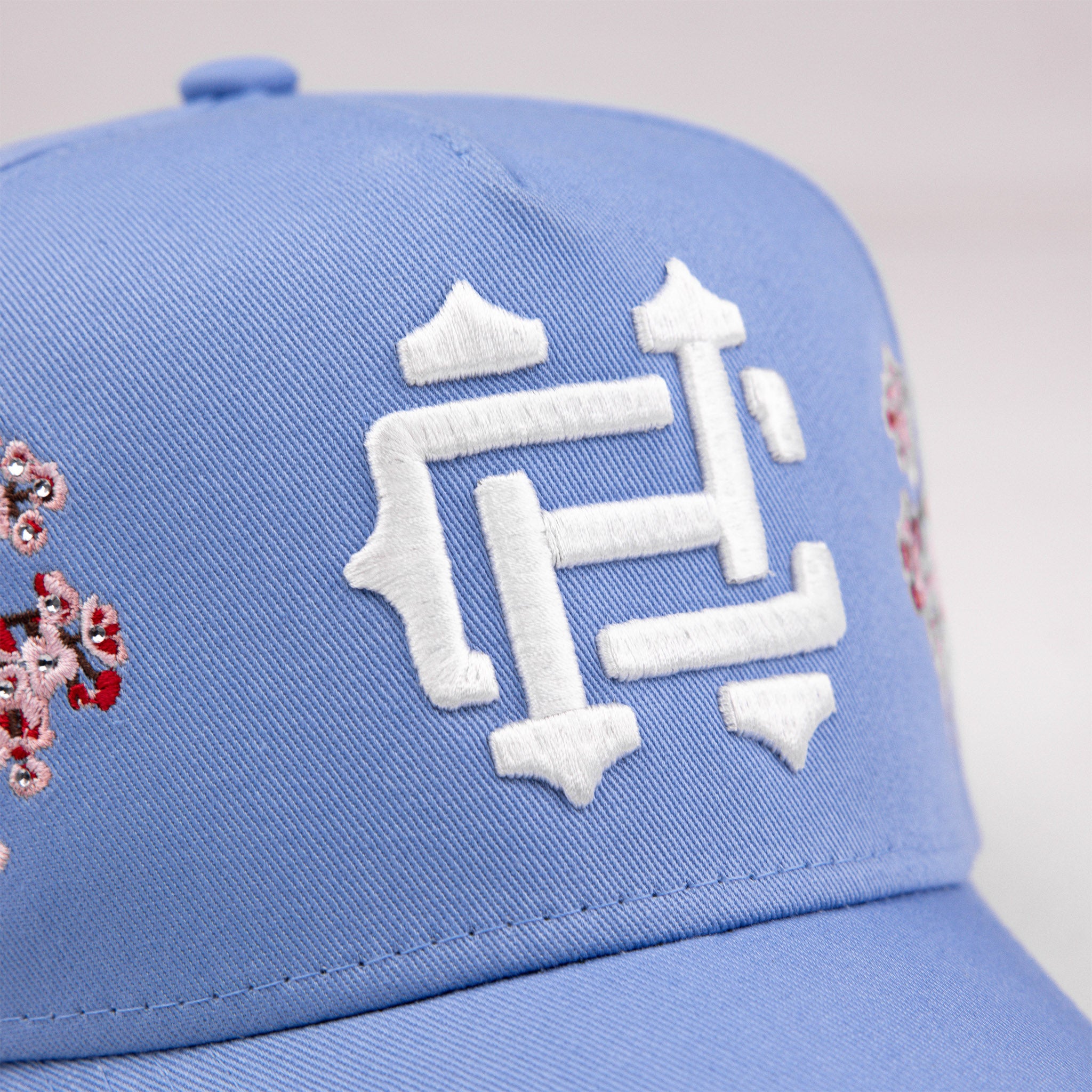 Common Hype Cherry Blossom Rhinestone Hat Blue