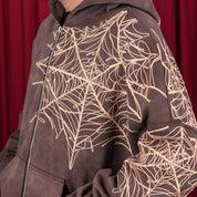 Commons Spider Zip-Up Hoodie Vintage Brown